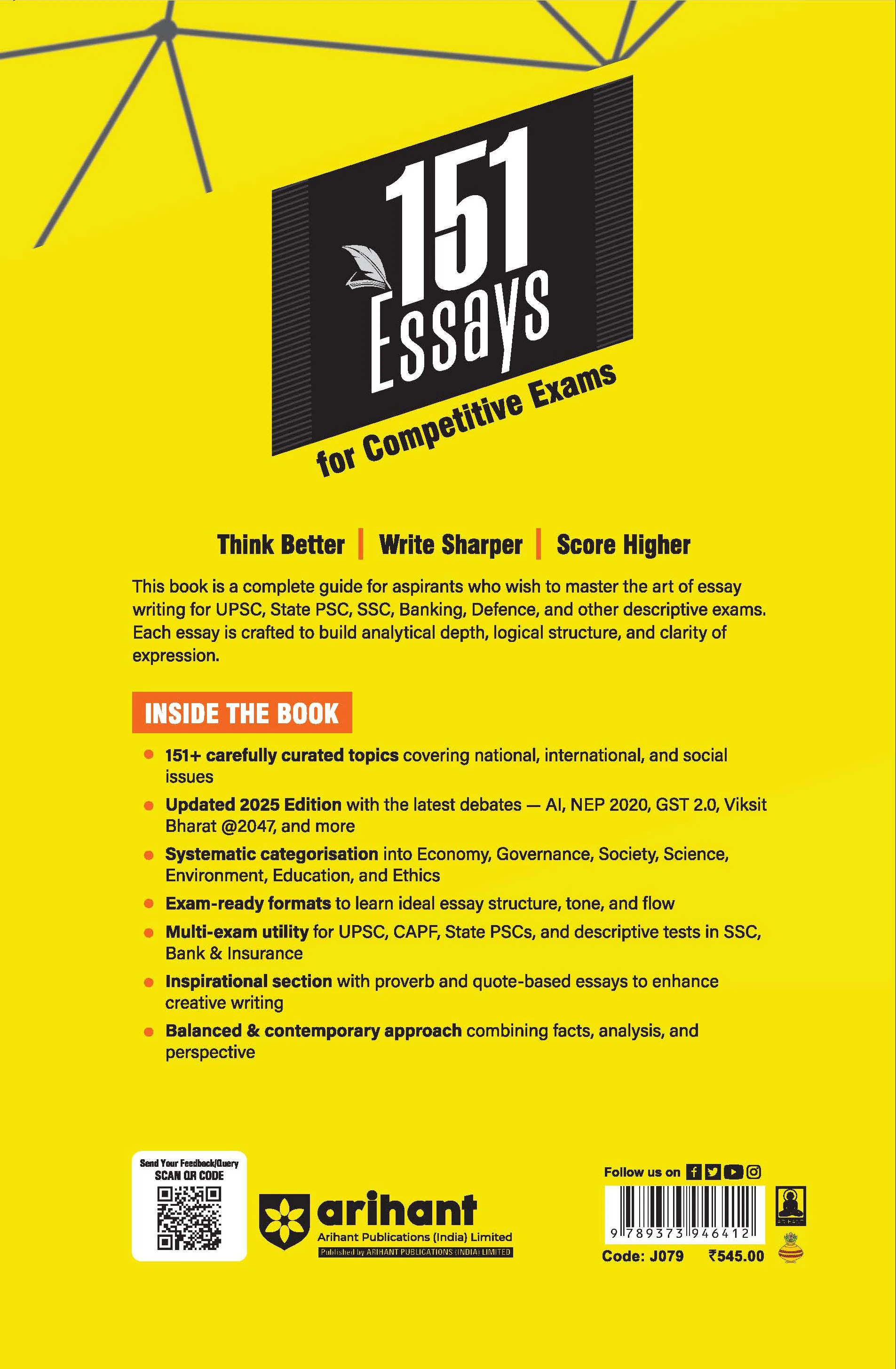 151 Essays for UPSC, State PSCs & Competitive Exams | Contemporary, Social, Political, Economic, Science & Technology Topics | Competitive Exams & Academic Writing | by S.C. Gupta - Image 8