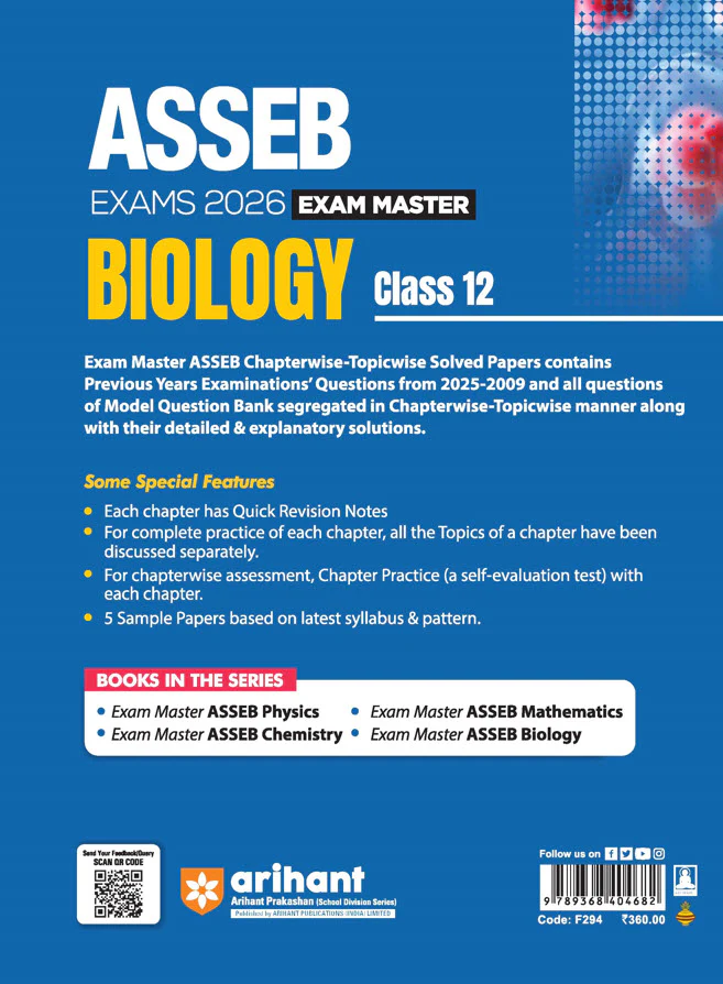 ASSEB Exam Master Biology Class 12 Exam 2026 | Chapterwise-Topicwise Coverage of Whole Syllabus | Sample Paper Based on Exam 2026 - Image 2