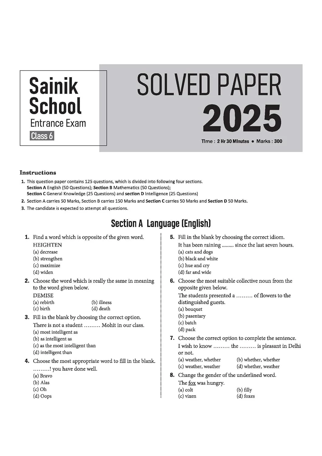 AISSEE Sainik School Class 6 Entrance Exam 2027 | 11 Solved Papers (2026- 2016) | Errorless & Authentic Solutions - Image 3