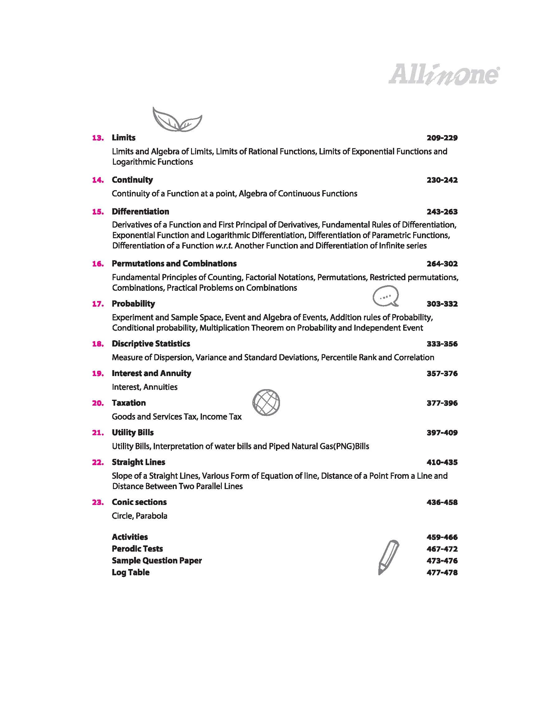 All in One Applied Mathematics Class 11 for CBSE Exam 2026-27 | NCERT Based Complete Theory, Practice Exercises, CBQs, A-R, Sample Papers & Mind Maps | Revised Edition as per Latest Syllabus - Image 6