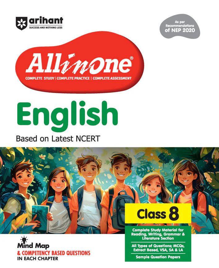 CBSE All in One English Class 8 Exam 2025-26 | Sample Question Papers | Including Mind Map & Competency Based Questions | Based on Latest NCERT