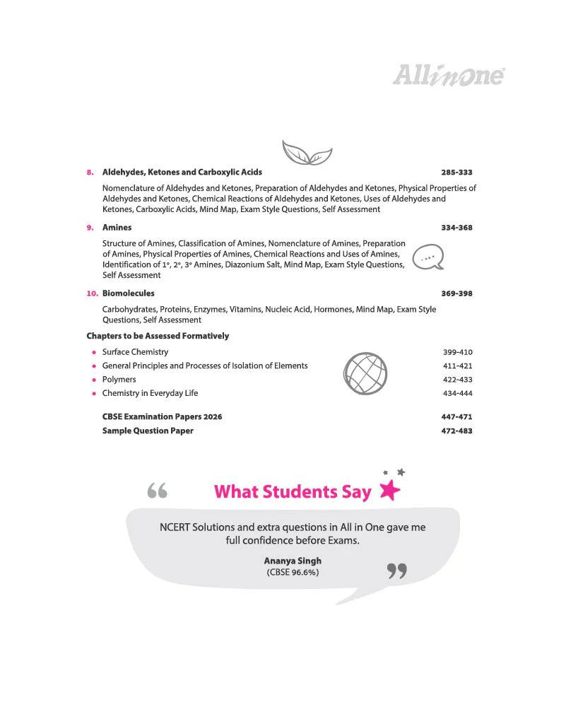 All in One Chemistry Class 12 for CBSE Exam 2026-27 | NCERT Based Complete Theory, Practice Exercises, CBQs, A-R, Sample Papers & Mind Maps | Revised Edition as per Latest Syllabus - Image 6