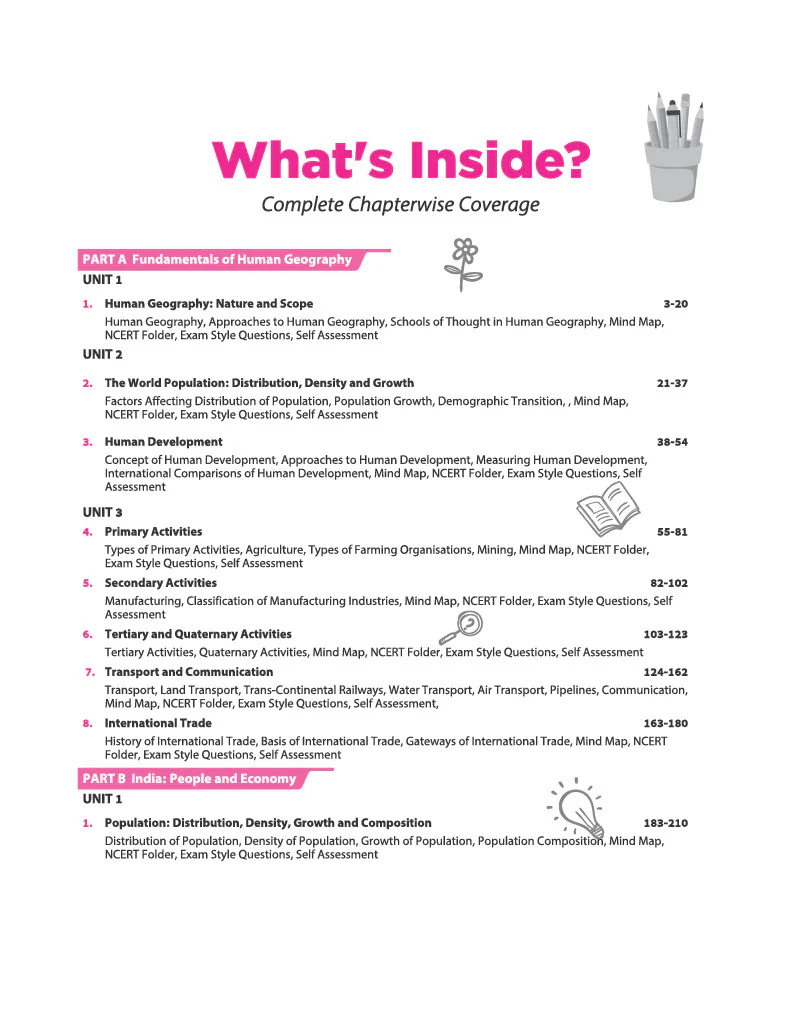 All in One Geography Class 12 for CBSE Exam 2026-27 | NCERT Based Complete Theory, Practice Exercises, CBQs, A-R, Sample Papers & Mind Maps | Revised Edition as per Latest Syllabus - Image 5