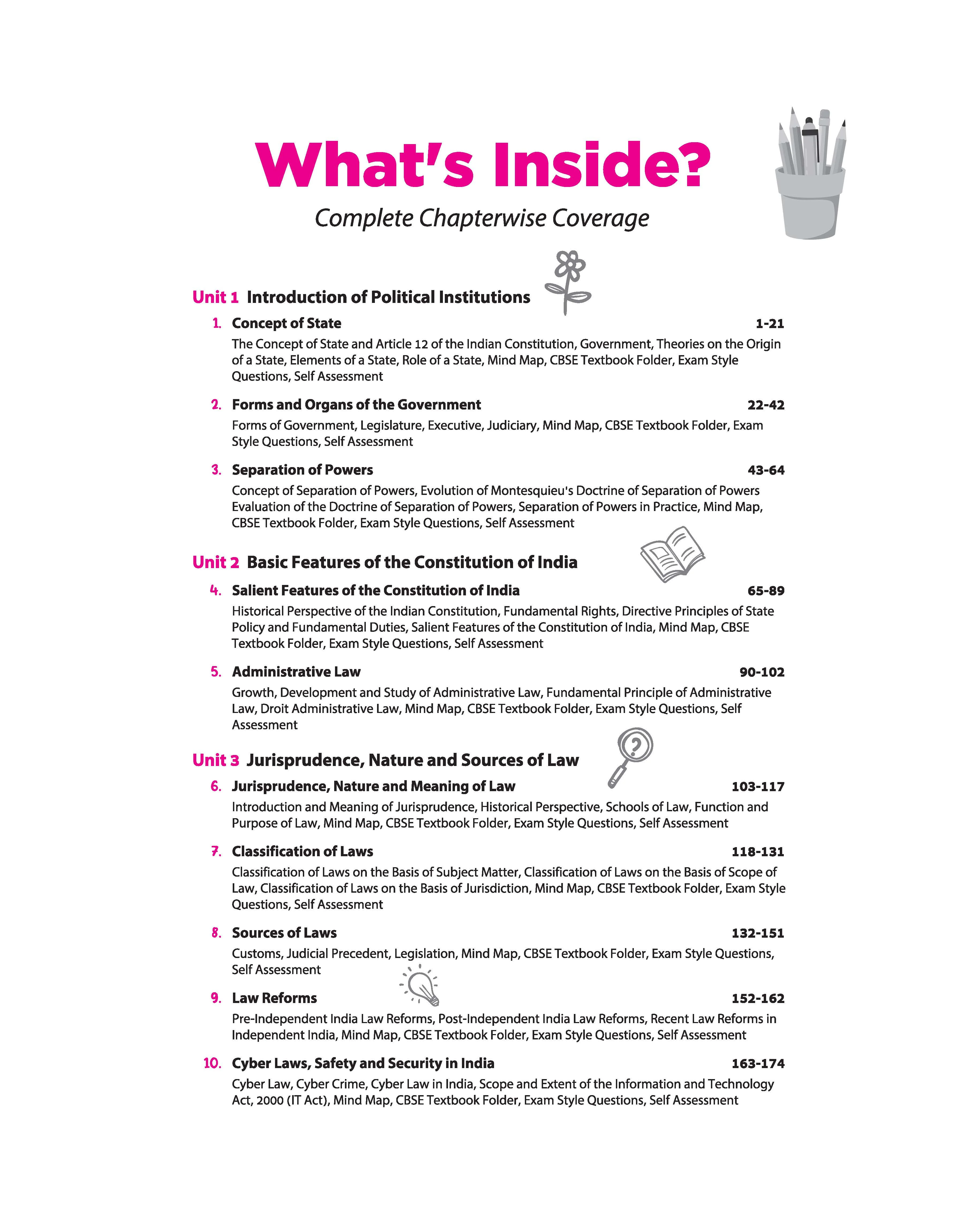 All in One Legal Studies Class 11 for CBSE Exam 2026-27 | NCERT Based Complete Theory, Practice Exercises, CBQs, A-R, Sample Papers & Mind Maps | Revised Edition as per Latest Syllabus - Image 5
