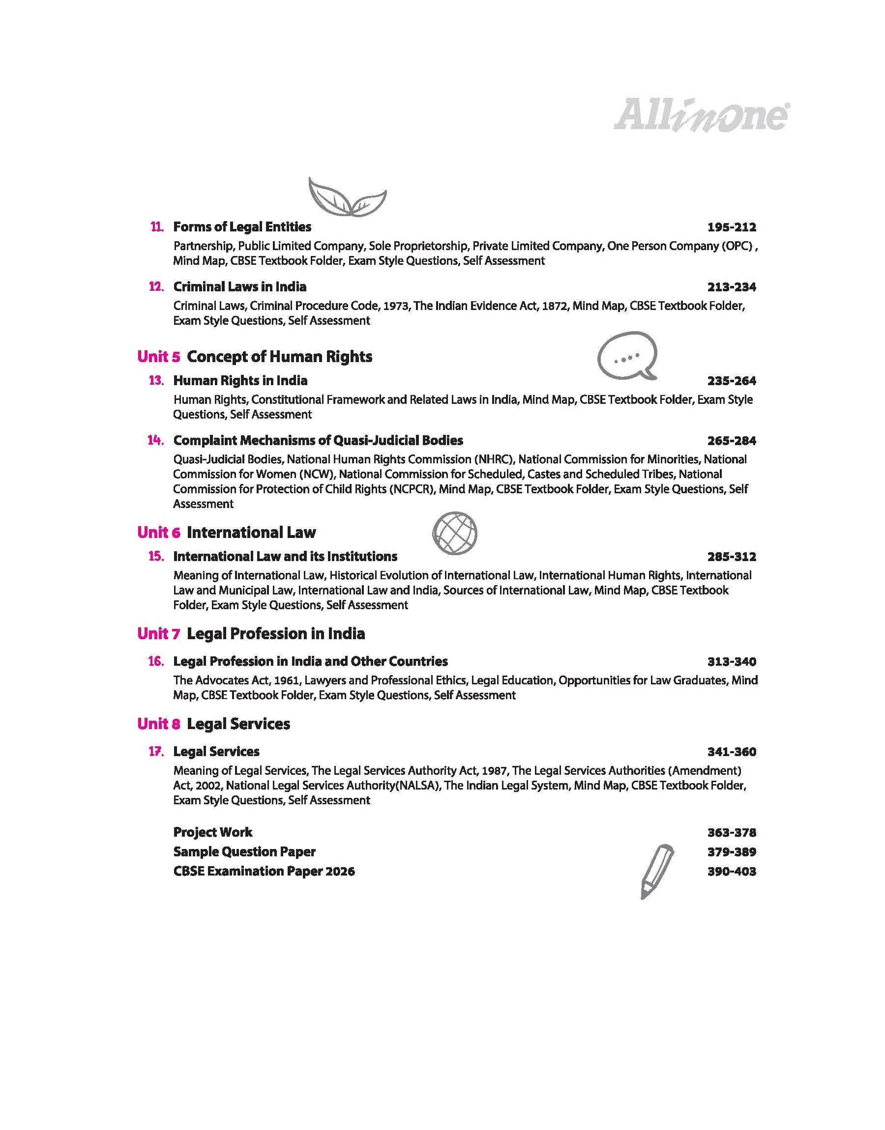 All in One Legal Studies Class 12 for CBSE Exam 2026-27 | NCERT Based Complete Theory, Practice Exercises, CBQs, A-R, Sample Papers & Mind Maps | Revised Edition as per Latest Syllabus - Image 6
