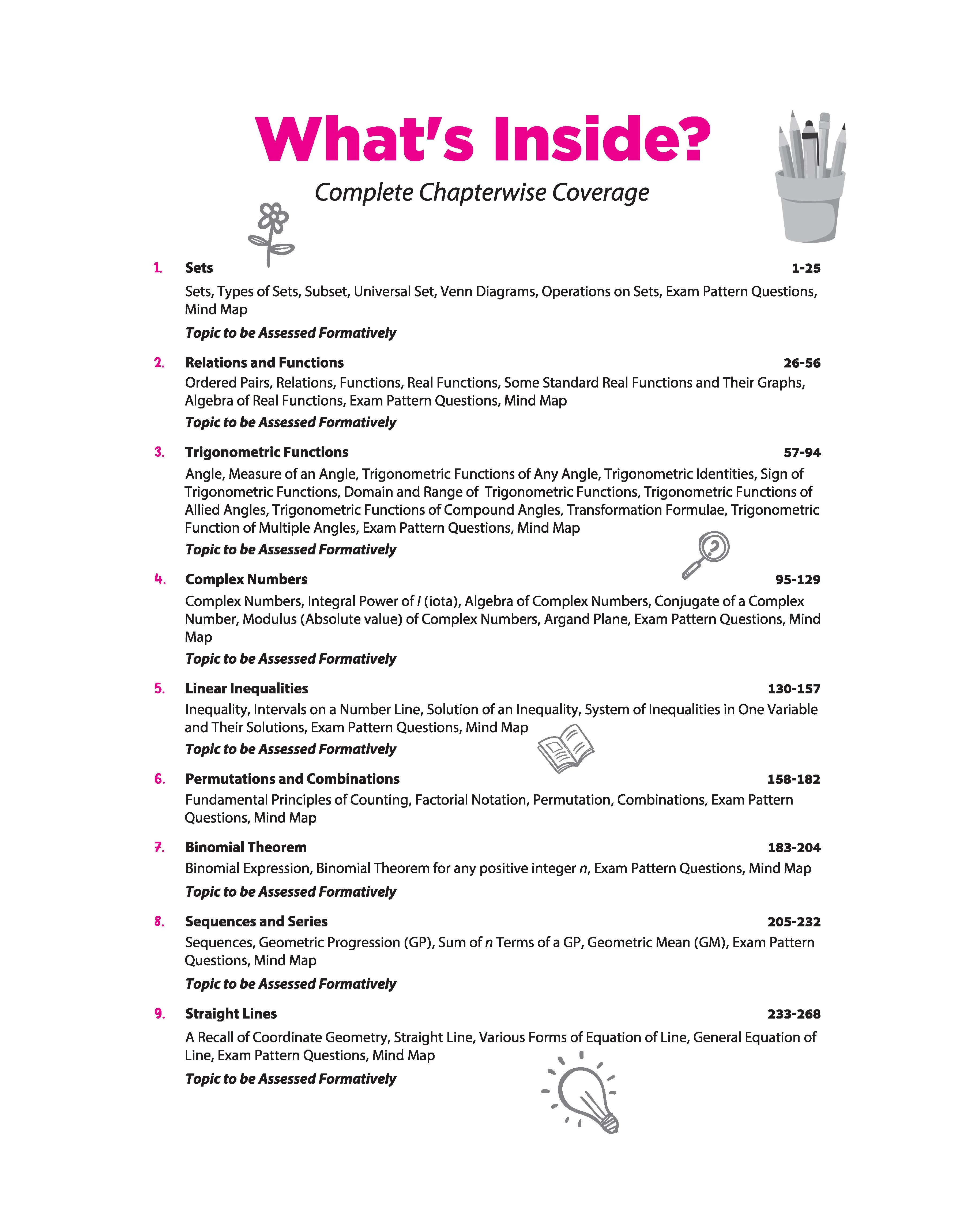All in One Mathematics Class 11 for CBSE Exam 2026-27 | NCERT Based Complete Theory, Practice Exercises, CBQs, A-R, Sample Papers & Mind Maps | Revised Edition as per Latest Syllabus - Image 5