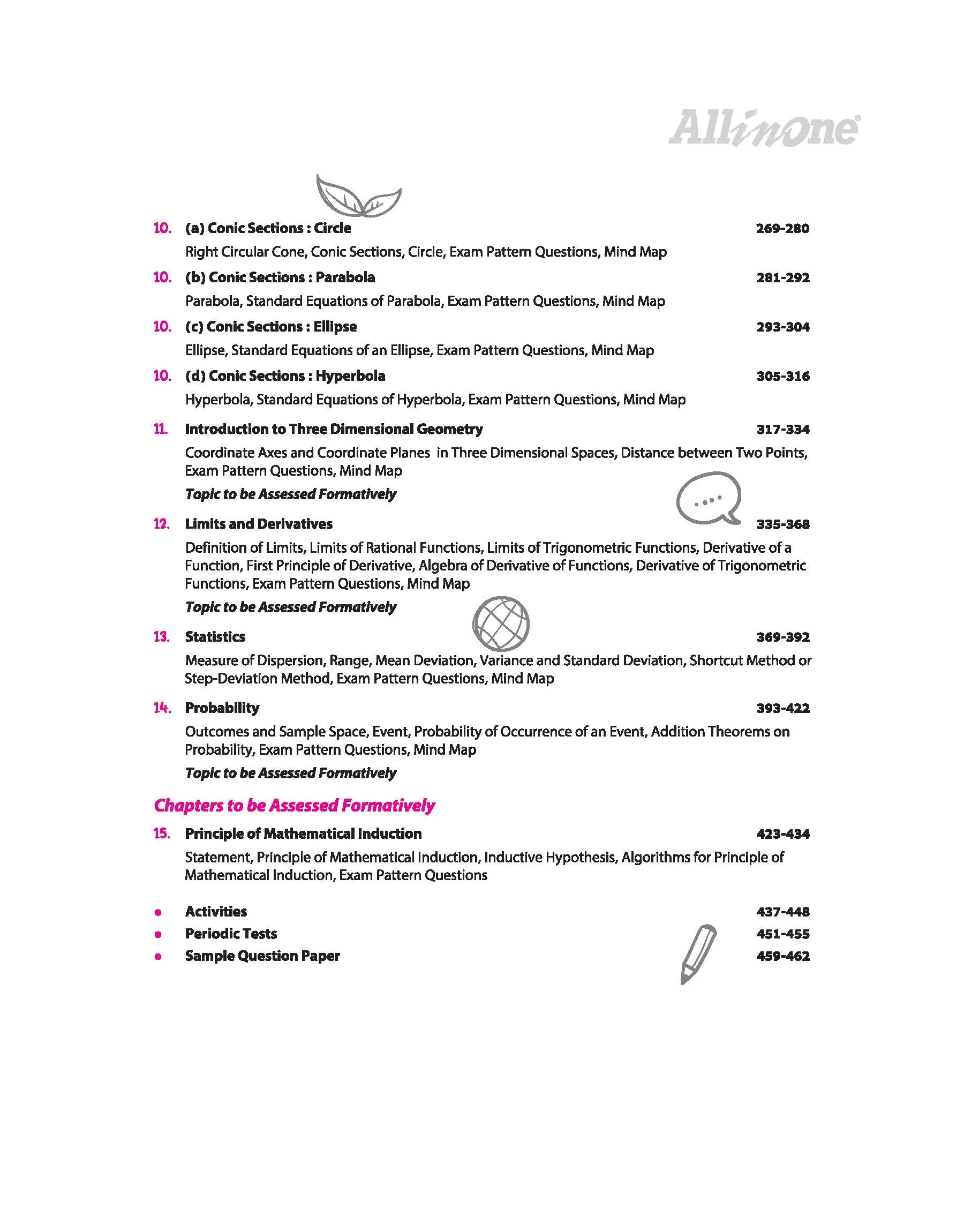 All in One Mathematics Class 11 for CBSE Exam 2026-27 | NCERT Based Complete Theory, Practice Exercises, CBQs, A-R, Sample Papers & Mind Maps | Revised Edition as per Latest Syllabus - Image 6