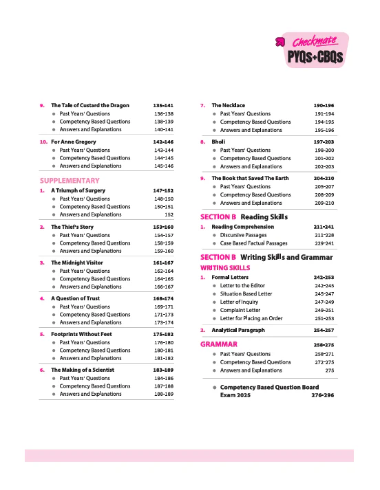 Checkmate CBSE Class 10 English Language & Literature | PYQs & CBQs (Competency Based Questions & Previous Year Question)| Updated Edition 2026 - Image 4