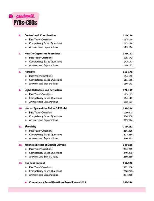 Checkmate CBSE Class 10 Science | PYQs & CBQs (Competency Based Questions & Previous Year Question)| Updated Edition 2026 - Image 4