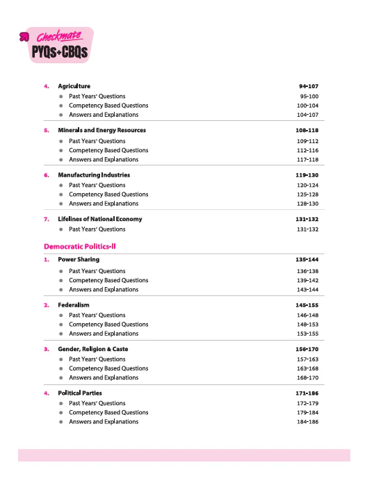 Checkmate CBSE Class 10 Social Science | PYQs & CBQs (Competency Based Questions & Previous Year Question)| Updated Edition 2026 - Image 4