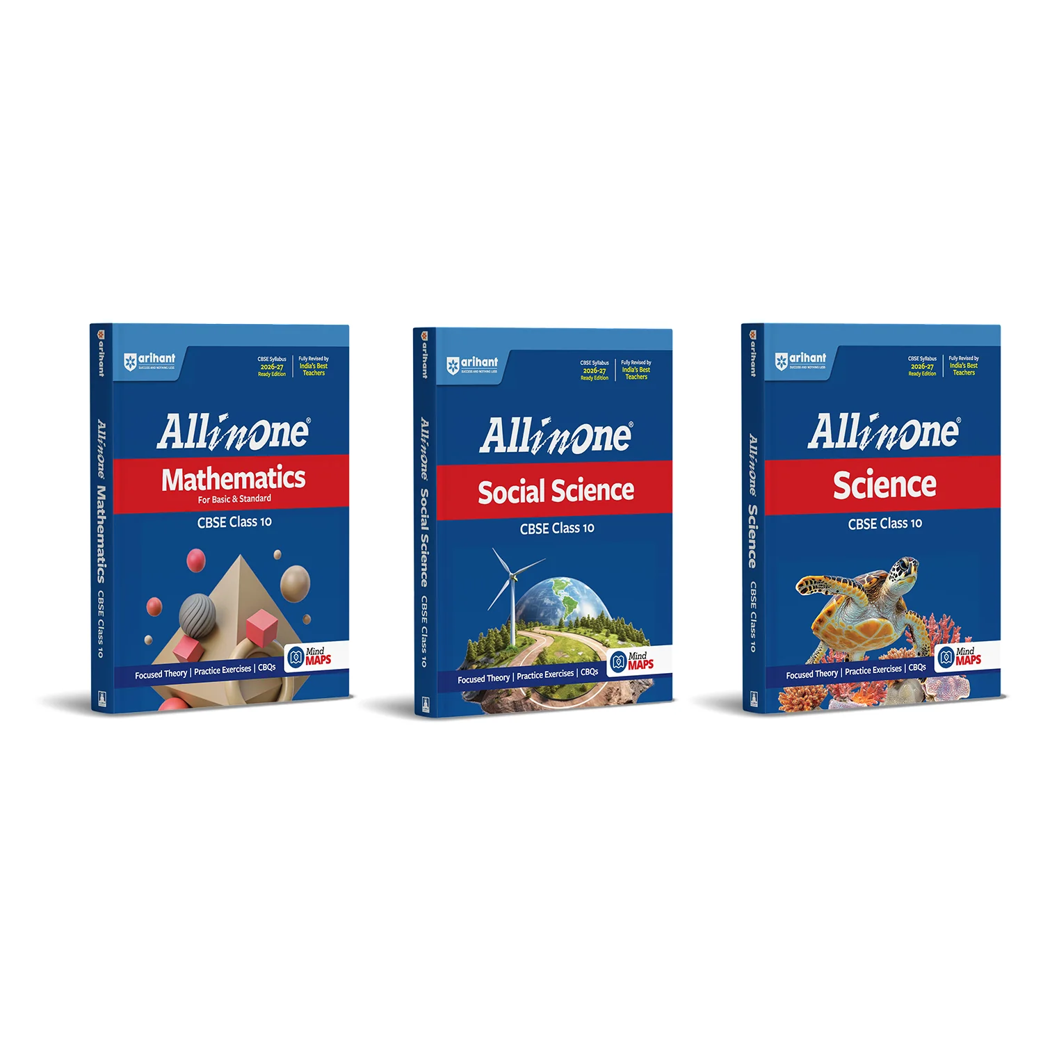 Combo of Cbse All in One Class 10 Exam 2026-2027 | Mathematics, Social Science & Science | Revised Edition as per Latest Syllabus