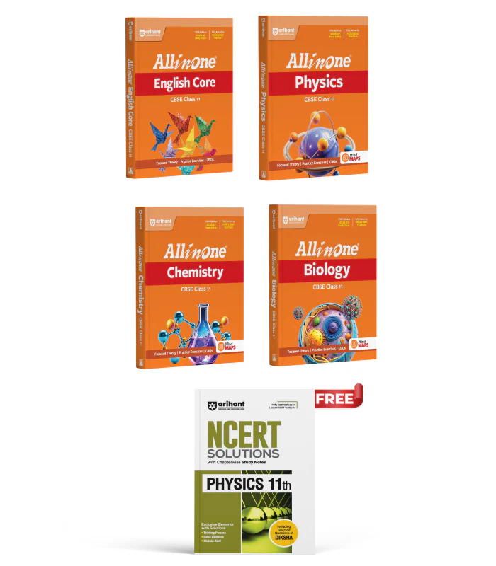 Combo of CBSE All in One Class 11th Exam 2026-2027 | English Core , Physics, Chemistry & Biology | With Free NCERT Solutions- Physics for Class 11th @275
