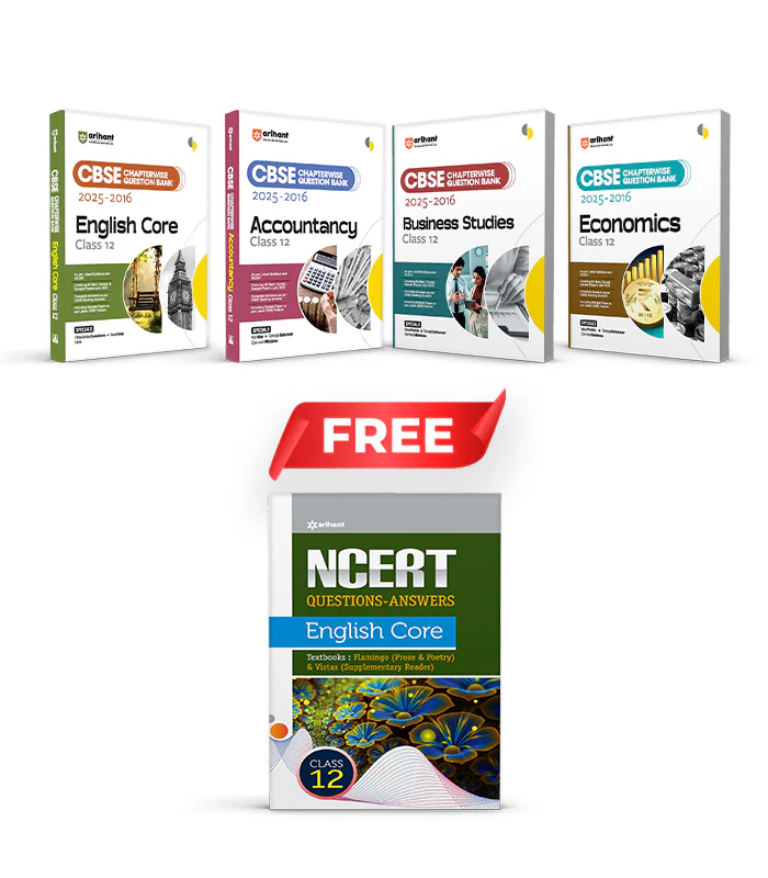Combo of CBSE Chapterwise Class 12th (2025-2016) | Accountancy, Bussiness Studies, Economics & English Core | With Free NCERT Question-Answer English Core Class 12th | English Medium