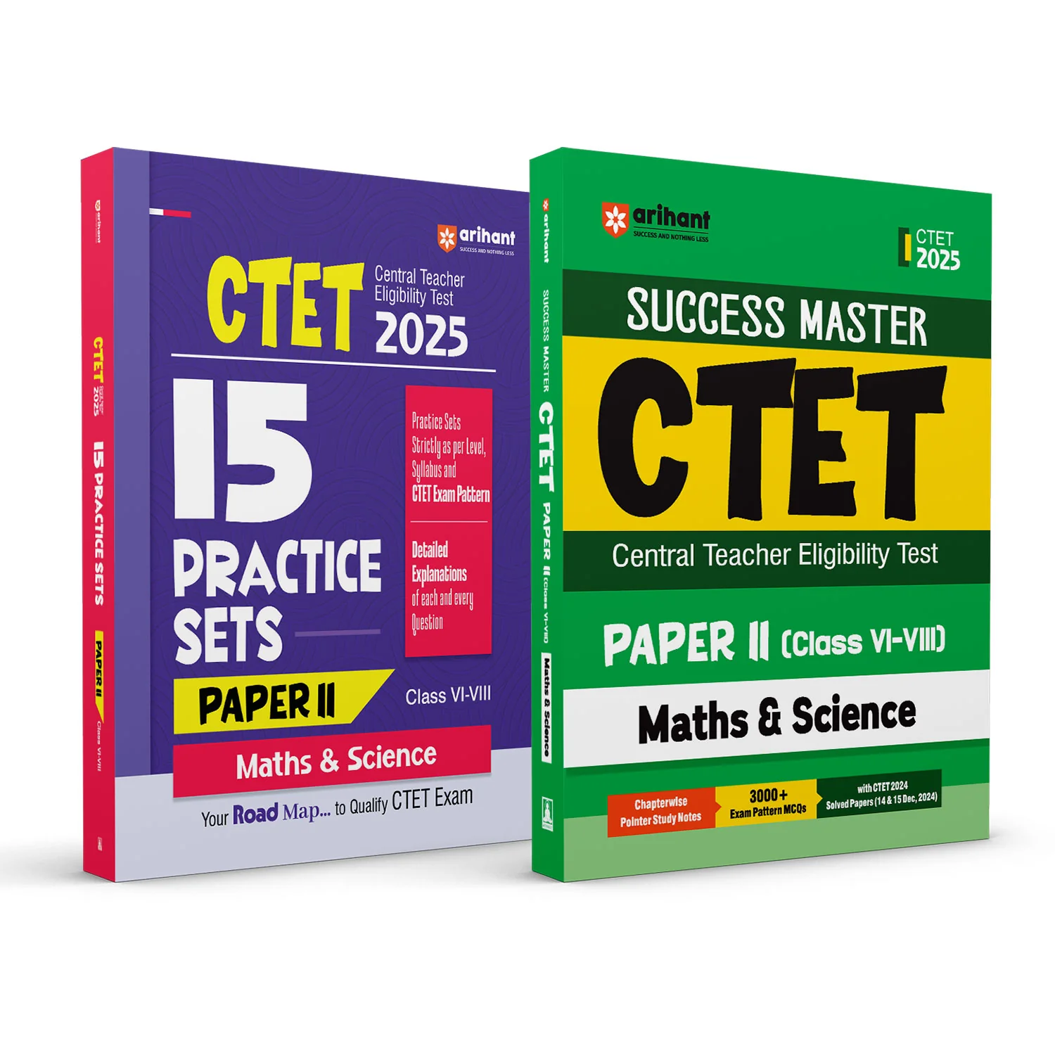 Combo of CTET 2025 VI - VIII (Paper-2) | Study Guide & 15 Practice Sets | English Medium