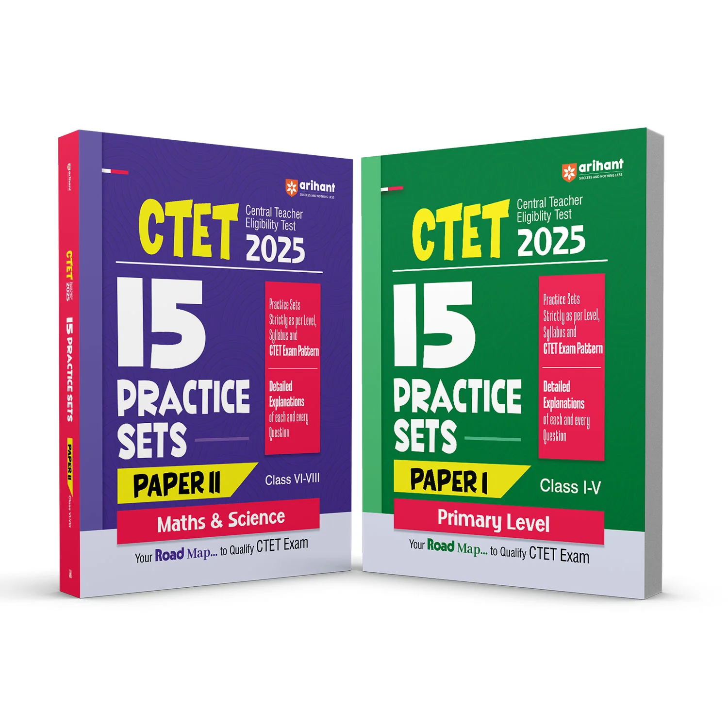 Combo of CTET Class I - V & VI - VIII (Paper 1 & 2 ) 2025 | Math & Science | 15 Practice Sets | English Medium