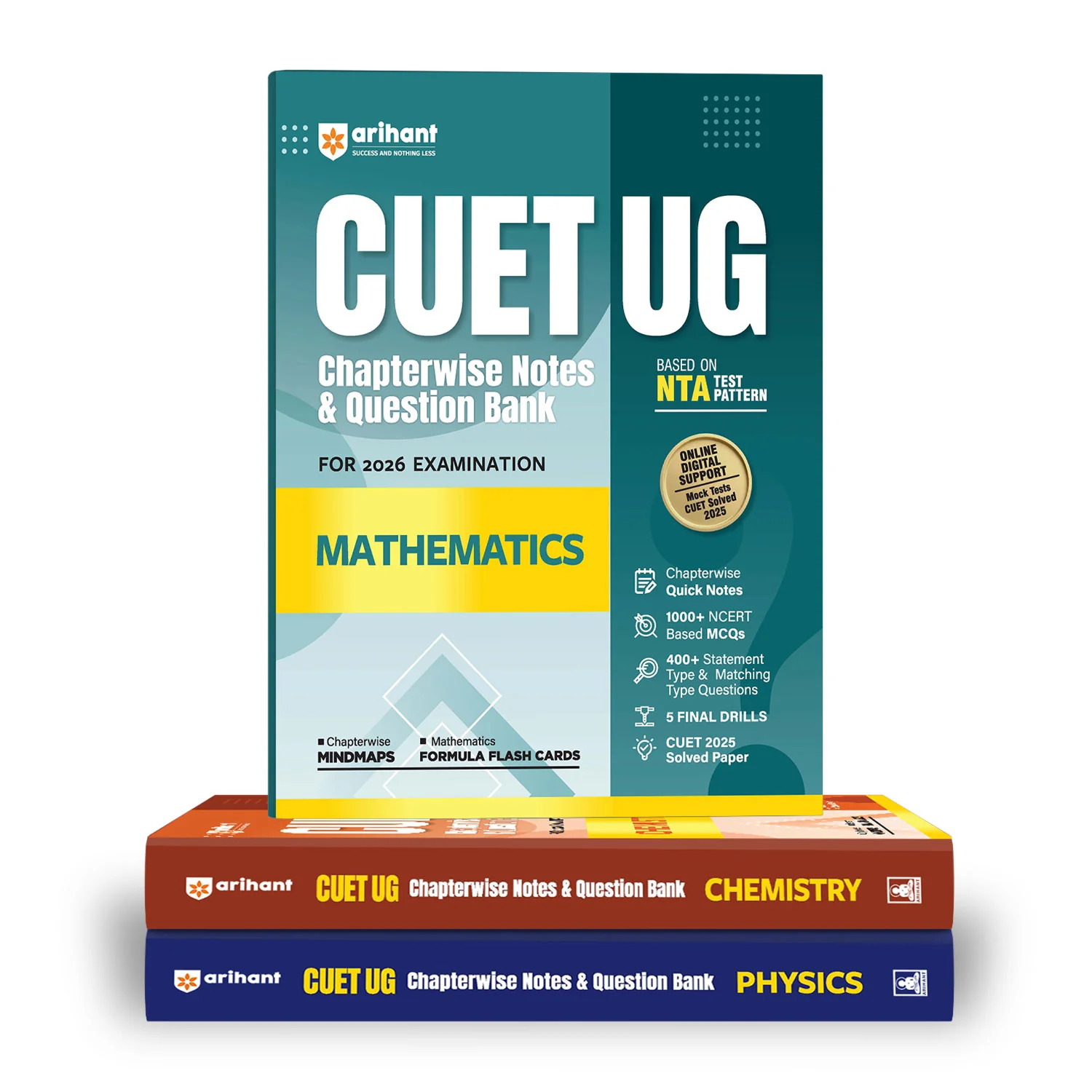 Combo of CUET 2026 Physics, Chemistry & Mathematics | Free Online Digital Support