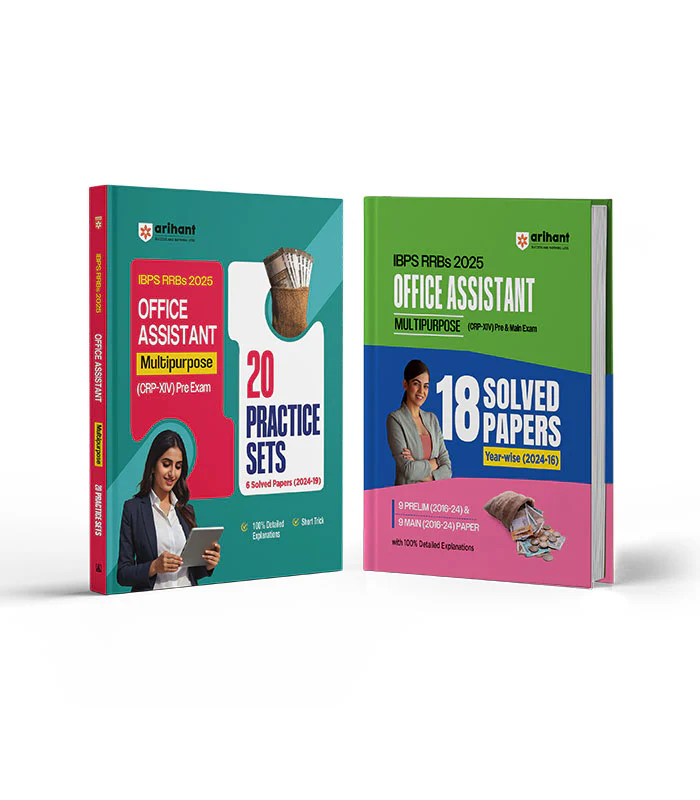 Combo of IBPS RRB (CRP-XIV) Office Assistant (Multipurpose) Prelims & Mains Exam 2025 | Solved Papers & Practice Sets | English Medium