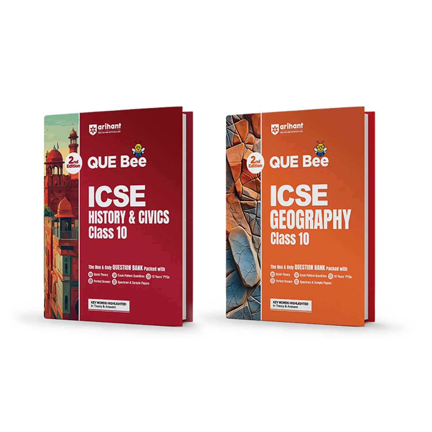 Combo of ICSE QUEE BEE Class 10 Exam 2027 | History & Civics, Geography | As per Latest ICSE Syllabus | Que Bee 2nd Edition