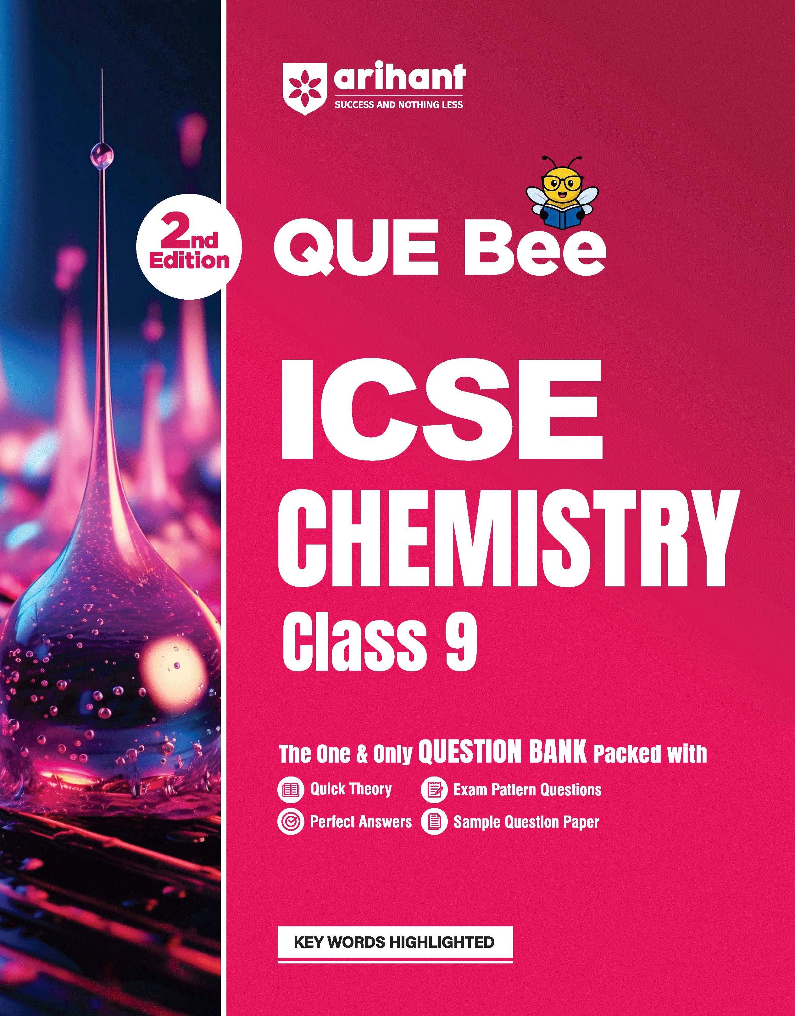 ICSE Chemistry Class 9 Exam Book | Quick Theory, Exam Pattern Questions & Sample Papers | As per Latest ICSE Syllabus | Que Bee 2nd Edition