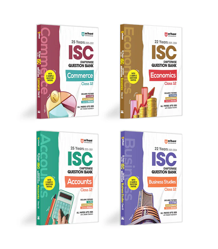 Combo of ISC 25 Year Chapterwise-Topicwise Question Bank Class 12th | Accounts, Bussiness Studies, Commerce & Economics | English Medium