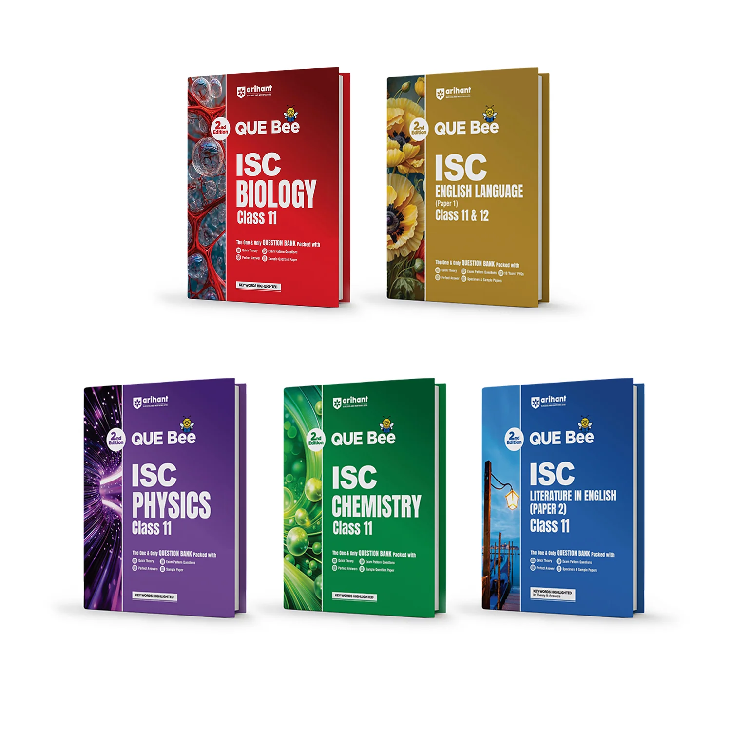 Combo of ISC QUEE BEE Class 11 Exam 2027 | English Lit (Paper-2), Eng Lang. (Paper-1), Physics, Chemistry, Biology | As per Latest ICSE Syllabus | Que Bee 2nd Edition