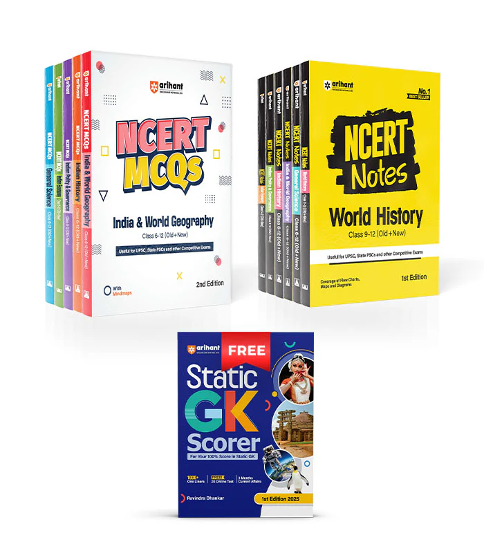 Combo of NCERT Notes & MCQs (General Science, Polity, History, Geography & Economy) 2nd Revised Edition | With Free Static GK Scorer | English Medium