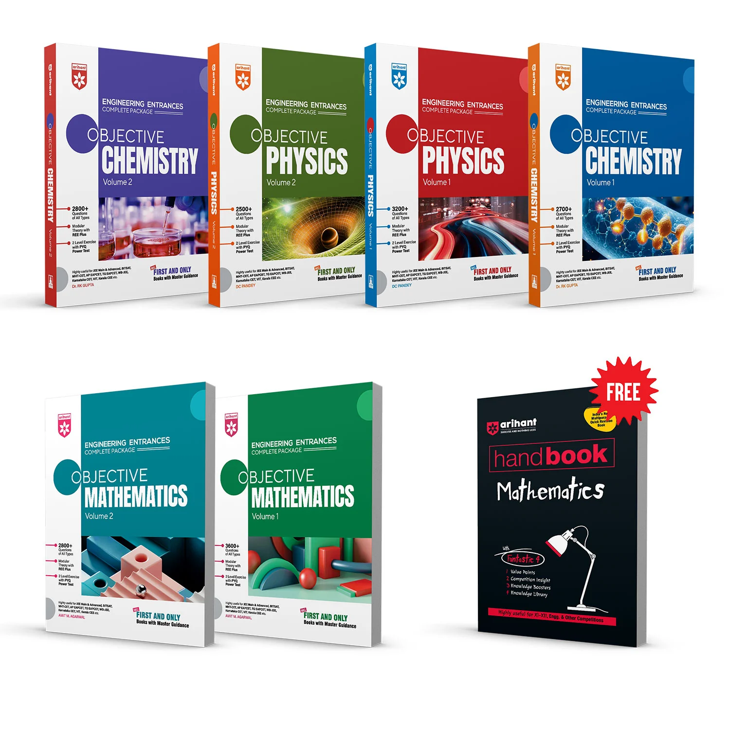 Combo of Objective Vol. I & II | Physics, Chemistry & Mathematics | With Free Handbook - MATHEMATICS | English Medium