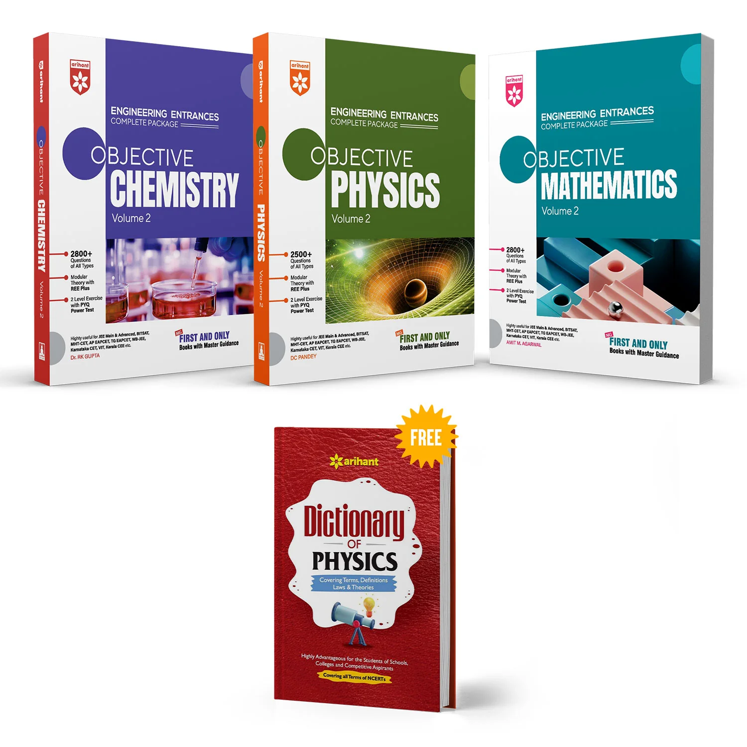 Combo of Objective Vol.II | Physics, Chemistry & Mathematics | Engineering Entrances Complete Package | With Free Physics Quick Books | English Medium