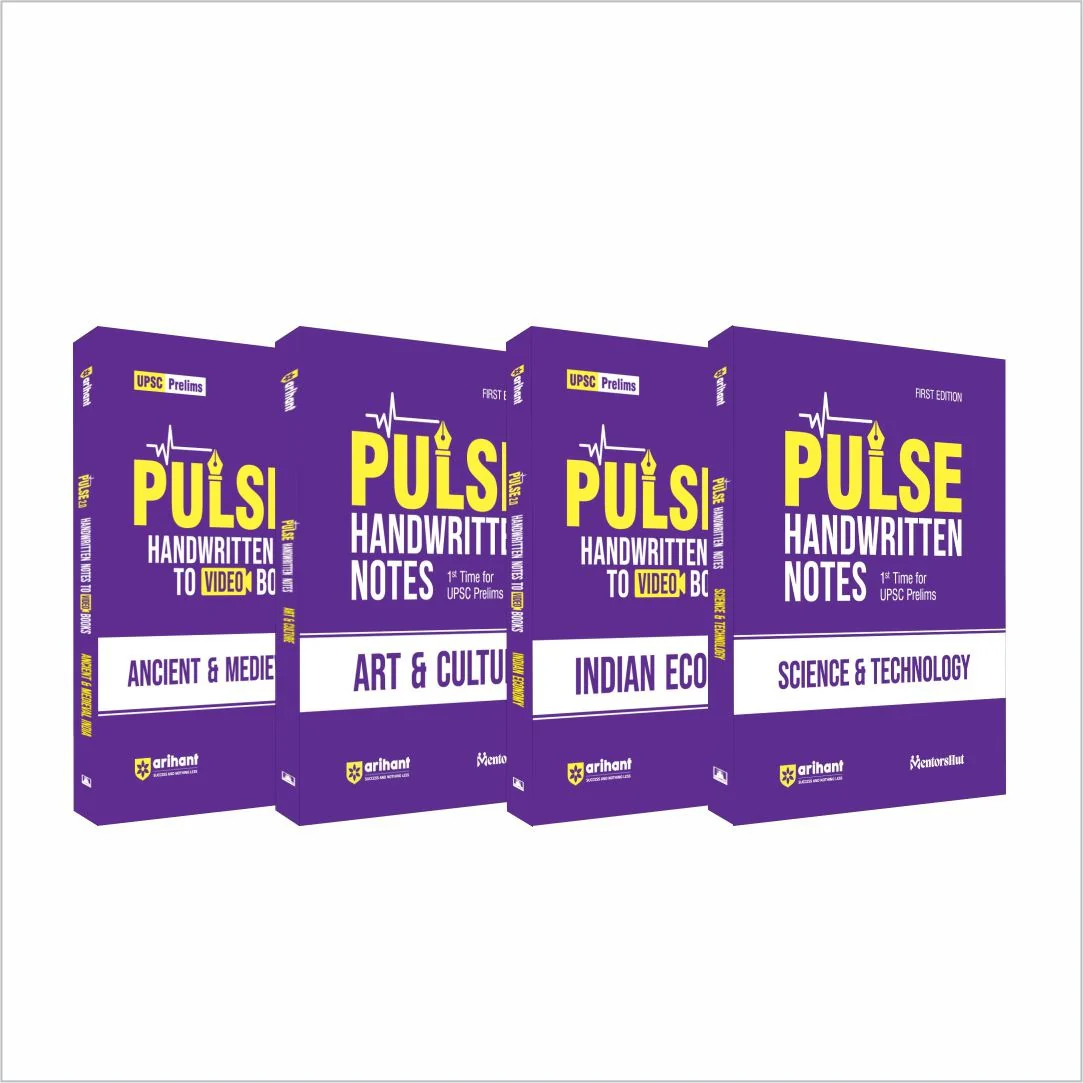Combo of Pulse 2.0 Hand Written Notes Anicent & Medival India, Art & Culture, Indian Economy & Science & Technology | English Medium