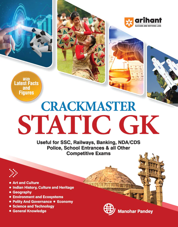 Crackmaster Static GK | Art & Culture, History, Geography, Environment, Polity, Economy, Science & Tech | Latest Facts & Figures | For SSC, Railways, Banking, NDA/CDS, Police, School Admission & All Competitive Exams