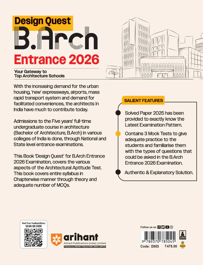 Design Quest B. Arch Entrance Exam 2026 | Solved Paper 2025 | Chapterwise Practice Exercises, Authentic & Explanatory Solution - Image 2