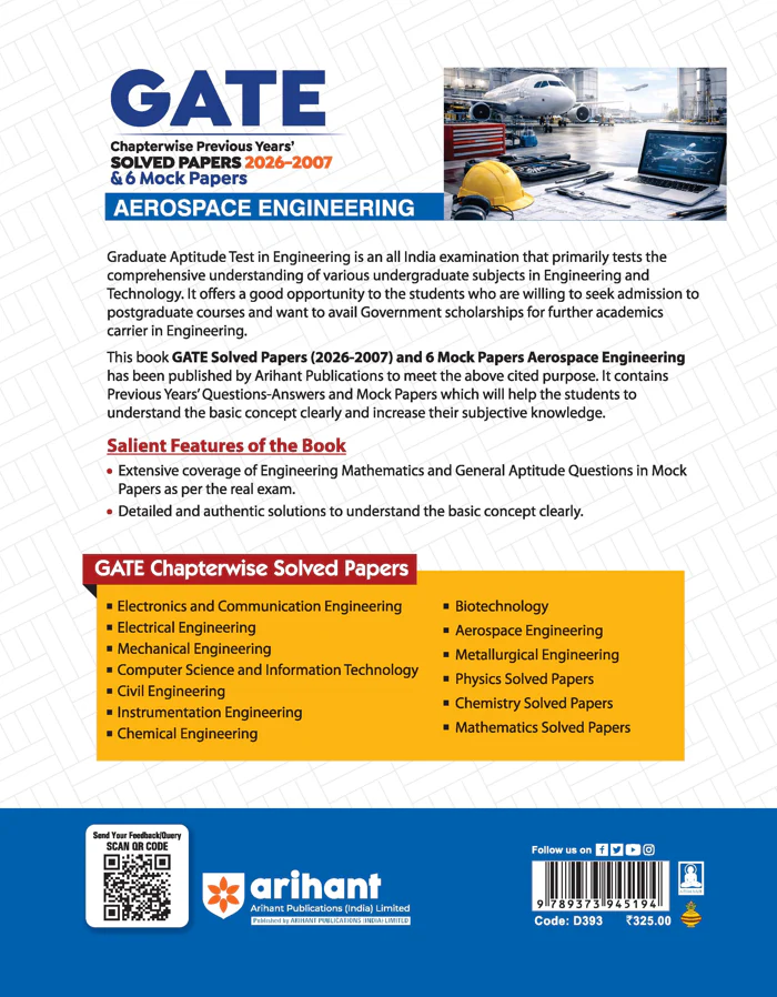 GATE Aerospace Engineering Chapterwise Solved Papers 2026–2000 with 6 Mock Papers |Chapterwise & Yearwise Detailed Explanations as per GATE Pattern - Image 8