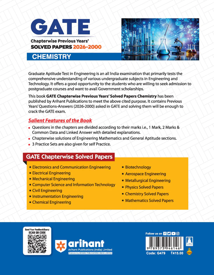 GATE Chemistry Chapterwise Solved Papers 2026–2000|Chapterwise & Yearwise Detailed Explanations as per GATE Pattern - Image 8