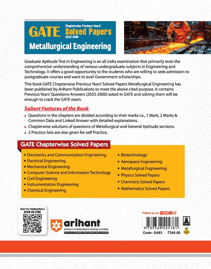 GATE Metallurgical Engineering Chapterwise Solved Papers (2025-2000) | By Amritansh Frank & Ankush Khandelwal - Image 2