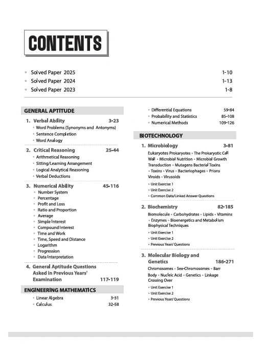 GATE Tutor Biotechnology Exam 2026 | With Solved Papers 2025-23 & 3 Practice Sets by Prof. B M Agarwal, Akansha Singhal, Vidhika Goel - Image 3