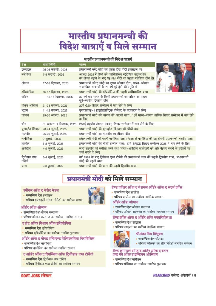 Headlines Current Affairs 2026 | Govt. Jobs Special - 360° Coverage April 2025–April 2026 | UPSC, State PCS, SSC, NDA/CDS, Railway & Police Exams | Exam Pattern Oneliners & Infographic with 10 Mock Tests | Hindi Medium - Image 6