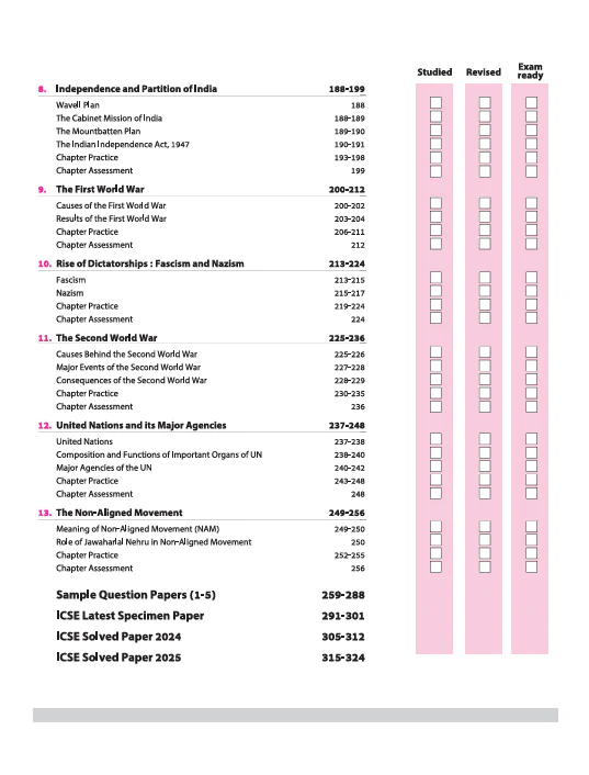 ICSE All in One History & Civics Class 10 Exam 2026 | With Board's Questions Upto 2025, Exam Pattern Questions, Chapter Exercises, Specimen & Sample Papers - Image 5