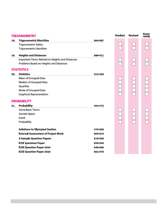 ICSE All in One Mathematics Class 10 Exam 2026 | With Board's Questions Upto 2025, Exam Pattern Questions, Topic & Chapter Exercises, Sample Question Papers - Image 5