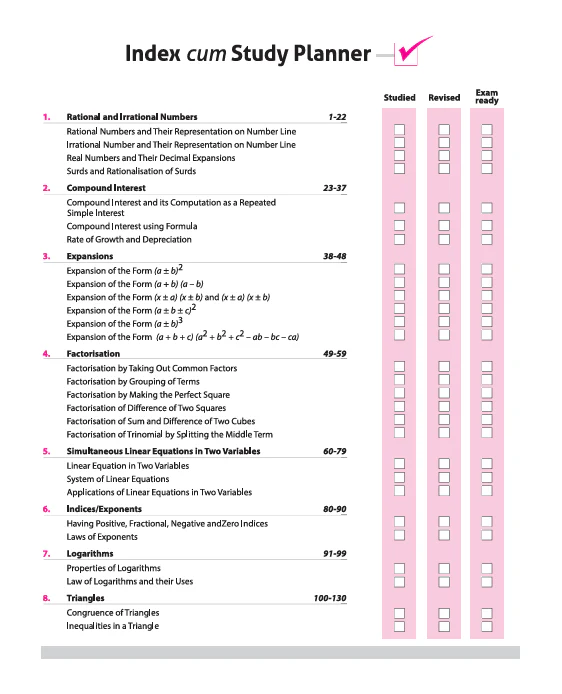 ICSE All in One Mathematics Class 9 Exam 2026 | Simplified Theory, Topic & Chapter Exercises, Sample Question Papers, Exam Pattern Questions with Internal Assessment - Image 3
