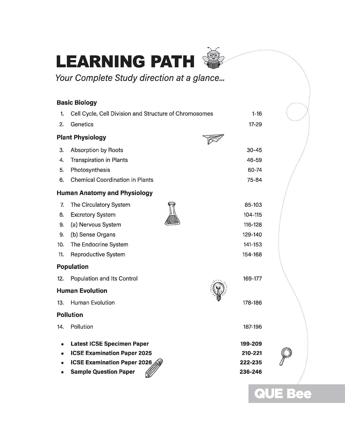 ICSE Biology Class 10 Exam | Quick Theory, Exam Pattern Questions & Sample Papers | As per Latest ICSE Syllabus | Que Bee 2nd Edition - Image 6