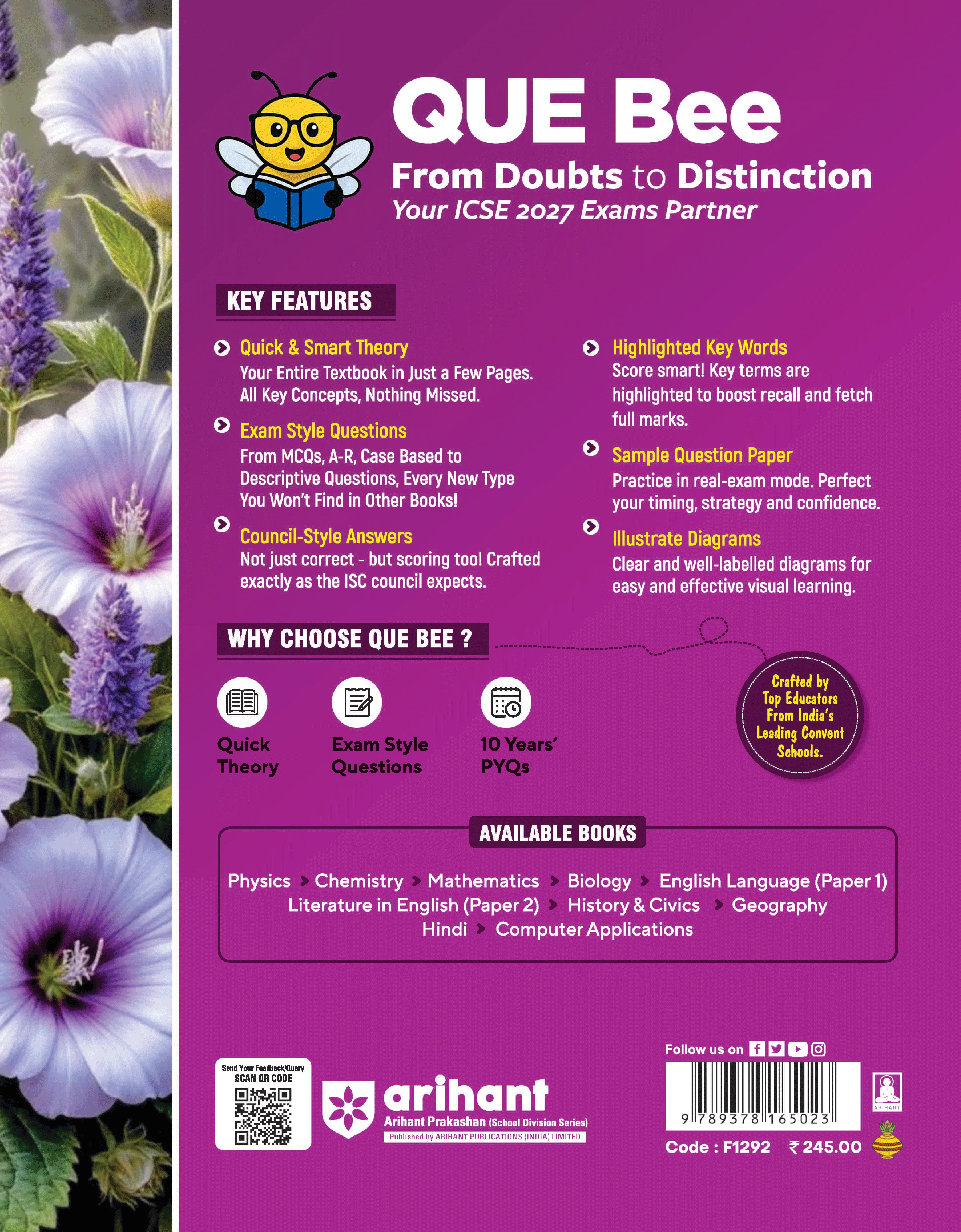 ICSE English Language (Paper I) Class 9 & 10 Exam | Quick Theory, Exam Pattern Questions & Sample Papers | As per Latest ICSE Syllabus | Que Bee 2nd Edition - Image 11