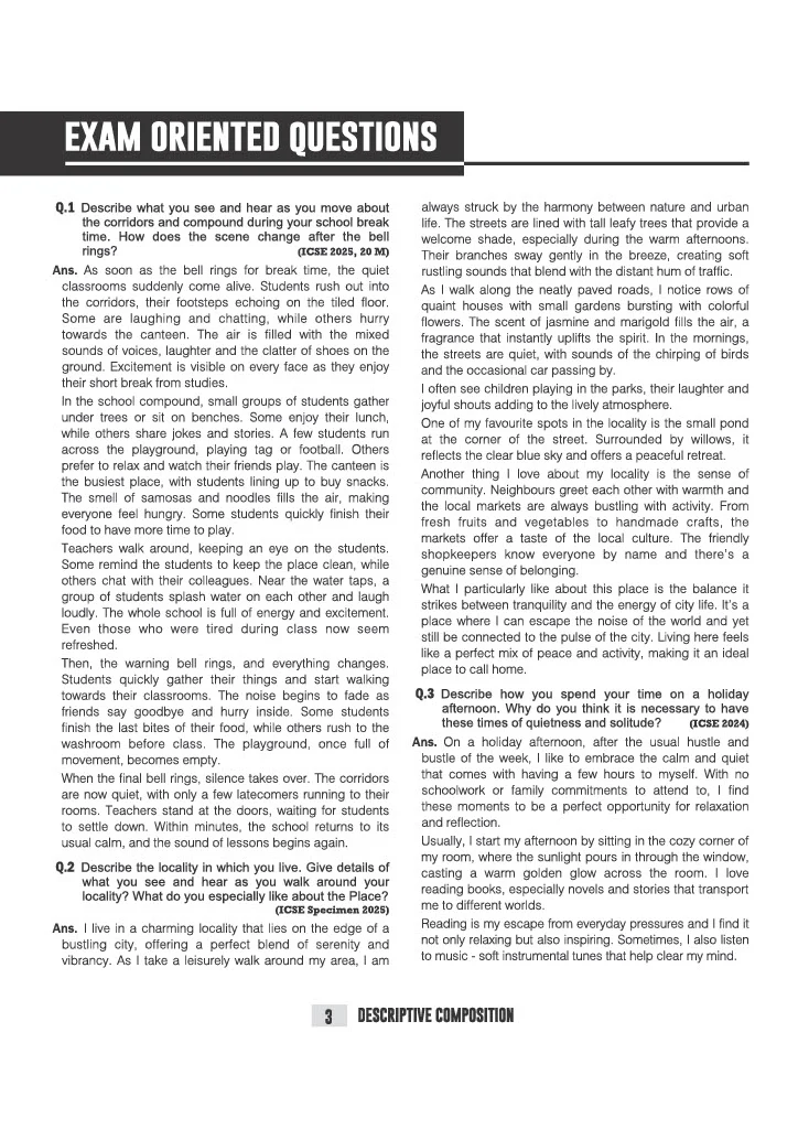 ICSE English Language (Paper I) Class 9 & 10 Exam | Quick Theory, Exam Pattern Questions & Sample Papers | As per Latest ICSE Syllabus | Que Bee 2nd Edition - Image 8