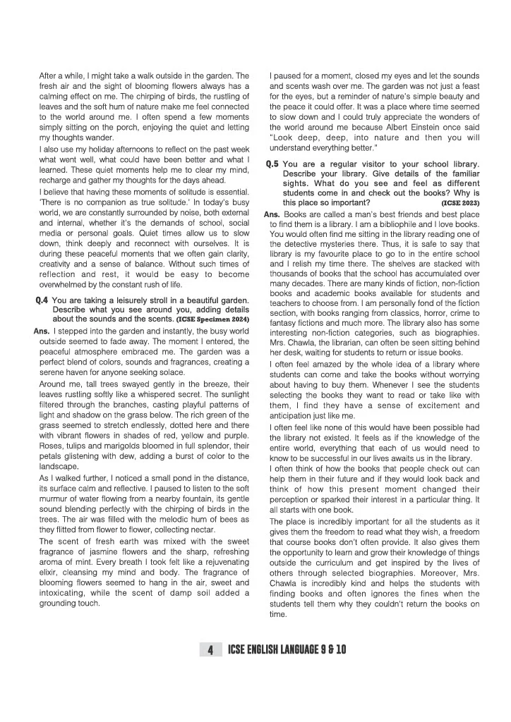 ICSE English Language (Paper I) Class 9 & 10 Exam | Quick Theory, Exam Pattern Questions & Sample Papers | As per Latest ICSE Syllabus | Que Bee 2nd Edition - Image 9