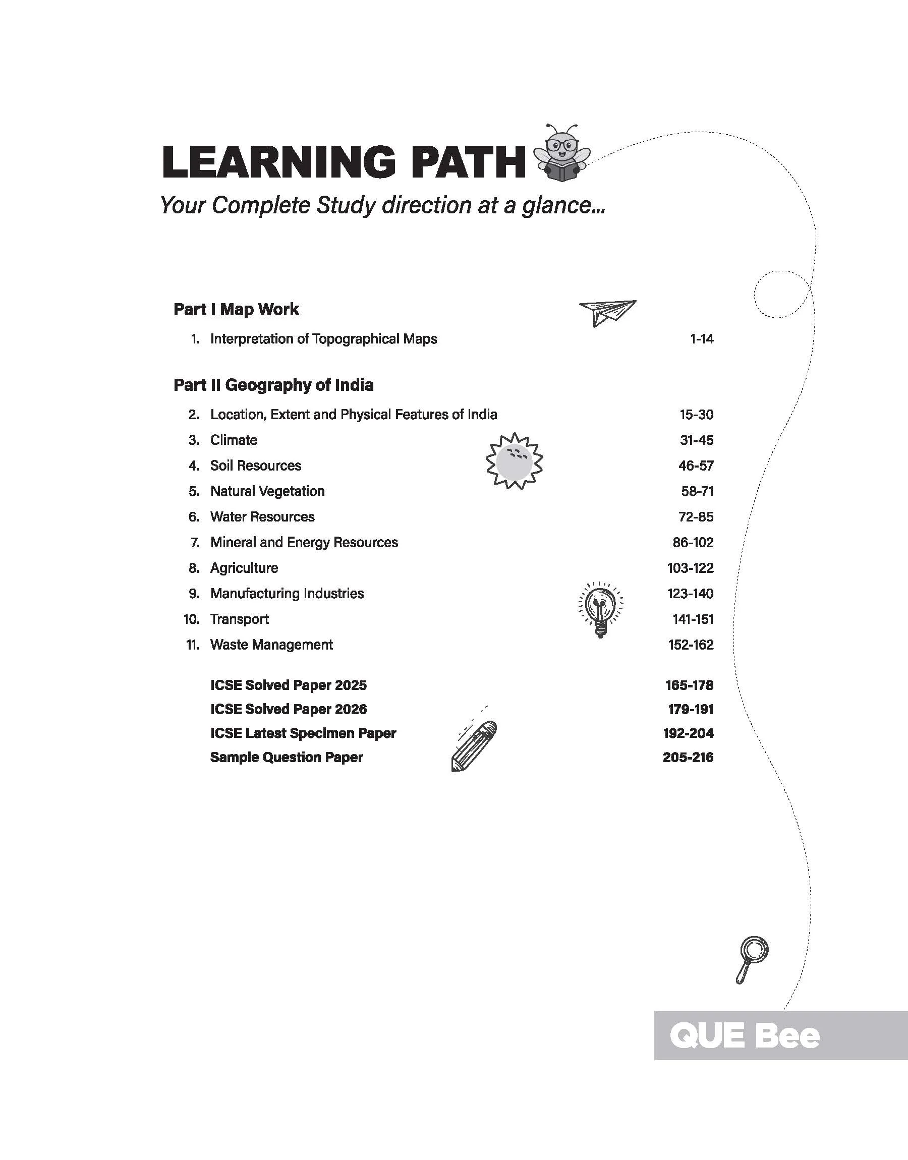 ICSE Geography Class  10 Exam | Quick Theory, Exam Pattern Questions & Sample Papers | As per Latest ICSE Syllabus | Que Bee 2nd Edition - Image 5