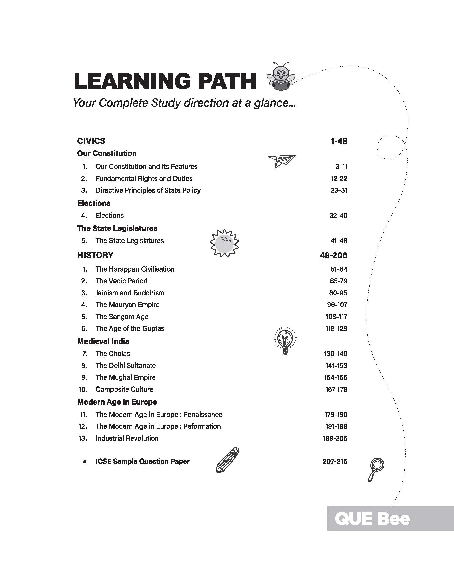 ICSE History & Civics Class 9 Exam Book | Quick Theory, Exam Pattern Questions & Sample Papers | As per Latest ICSE Syllabus | Que Bee 2nd Edition - Image 5