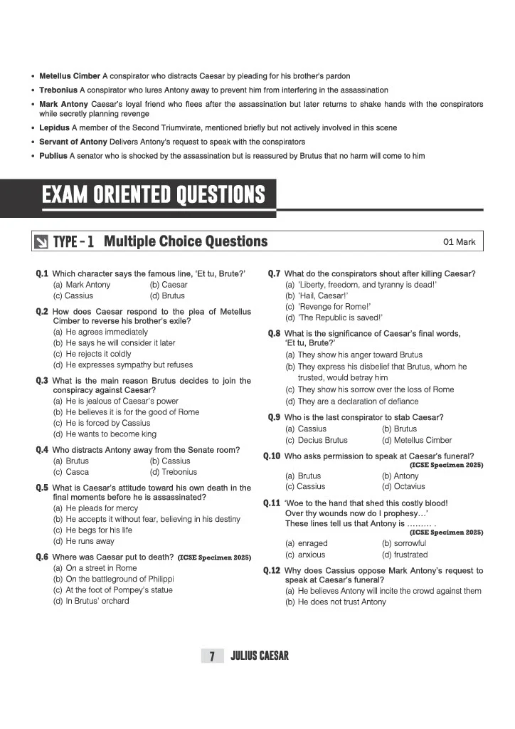 ICSE Literature in English (Paper 2)) Class 10 Exam | Quick Theory, Exam Pattern Questions & Sample Papers | As per Latest ICSE Syllabus | Que Bee 2nd Edition - Image 10