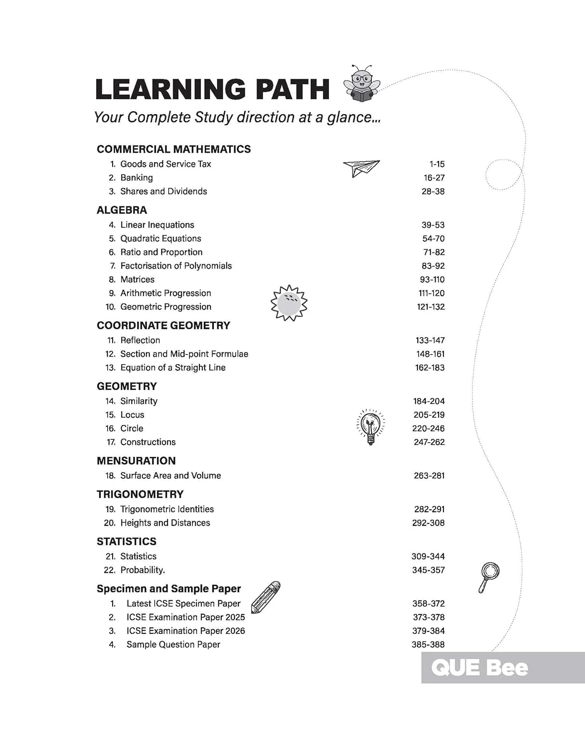 ICSE Mathematics Class 10 Exam | Quick Theory, Exam Pattern Questions & Sample Papers | As per Latest ICSE Syllabus | Que Bee 2nd Edition - Image 5
