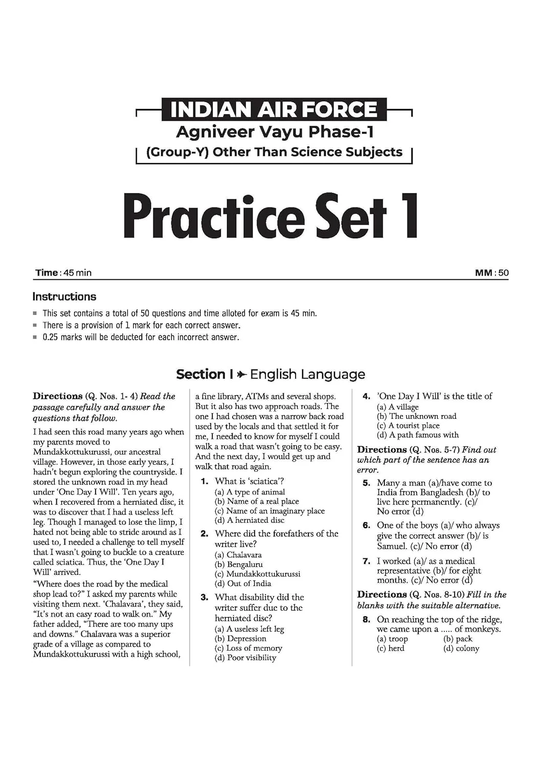 Indian Air Force Agniveer Vayu (Phase 1) Online Exam 2026 | 30 Practice Sets Group Y Other Than Science | with Detailed Solutions and Solved Paper 2025 - Image 3