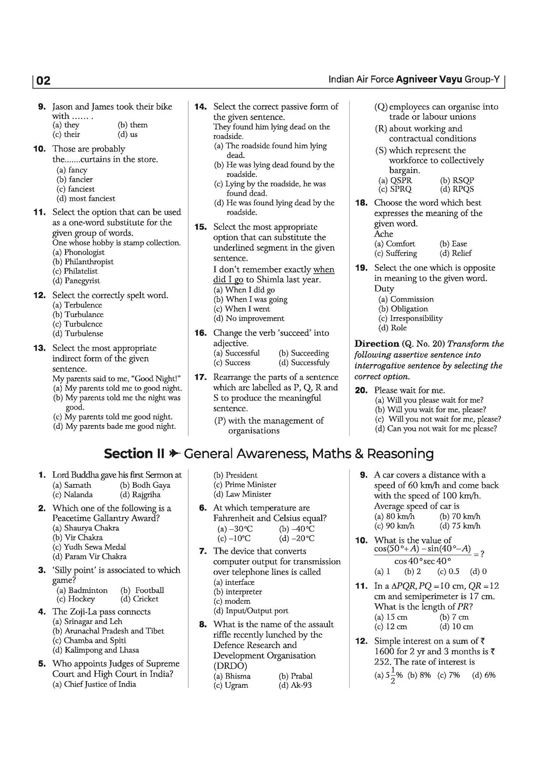 Indian Air Force Agniveer Vayu (Phase 1) Online Exam 2026 | 30 Practice Sets Group Y Other Than Science | with Detailed Solutions and Solved Paper 2025 - Image 4