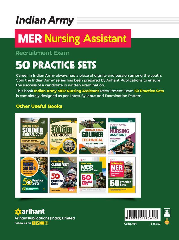 Indian Army MER Nursing Assistant Recruitment Exam | 50 Practice Sets | English Medium - Image 2